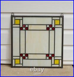 Stained Glass Window panel Frank Lloyd Wright Panel Prairie style 16 x 16
