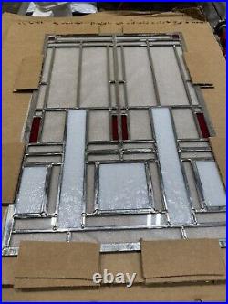 Stained glass Clear Beveled window panel FRANK LLOYD WRIGHT. 24x16. New Stained glass Clear Beveled window panel FRANK LLOYD WRIGHT. 24x16. New