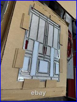 Stained glass Clear Beveled window panel FRANK LLOYD WRIGHT. 24x16. New Stained glass Clear Beveled window panel FRANK LLOYD WRIGHT. 24x16. New