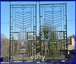 Stained glass hanging panel in Frank Lloyd Wrights Mission style