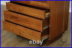 Studio Crafted Frank Lloyd Wright Inspired Pair Walnut Armoire Cabinets
