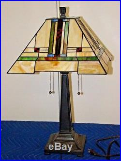 Summit Frank Lloyd Wright 28 Mission Style Art Glass Table Lamp