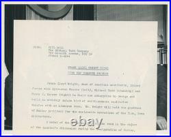 Sylvester Weaver Frank Lloyd ORIGINAL PHOTOGRAPH OF FRANK LLOYD WRIGHT #161551