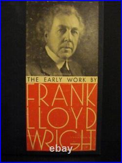THE EARLY WORK By Frank Lloyd Wright Hardcover Excellent Condition
