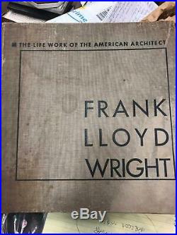 THE LIFE WORK OF THE AMERICAN ARCHITECT FRANK LLOYD WRIGHT 1925 hardback book