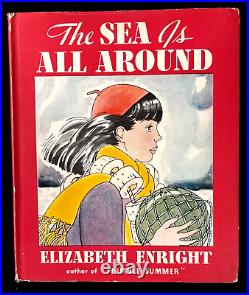 THE SEA IS ALL AROUND rare 1st ed. HC/DJ book, Elizabeth Wright Enright, VG