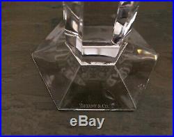 TIFFANY & CO. Crystal FRANK LLOYD WRIGHT Pair 6.5 Signed Candlesticks EXCELLENT