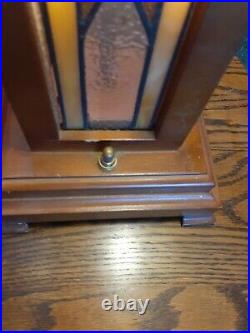 Table Lamp Frank Lloyd Wright Prairie Style Stained Slag Glass Preowned Great