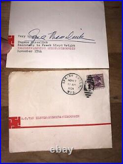 Taliesen Spring Green, WI Letter Frank Lloyd Wright Secretary Eugene Masselink