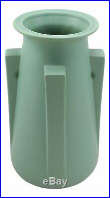 Teco Art Pottery by Frank Lloyd Wright Satin Green 4 Buttress Feature Vase Decor