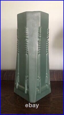 Teco Style Frank Lloyd Wright Collection Pottery Vase Prairie School Matte Green