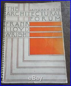 The Architectural Forum. By Frank Lloyd Wright. Jan. 1938. First Edition. Illus