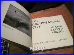 The Disappearing City by Frank Lloyd Wright HC First 1st VG 1932 Signed