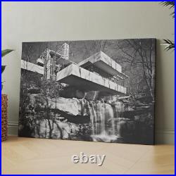 The Falling Water Dwelling 1939 by Frank Lloyd Wright Canvas Wall Art Print