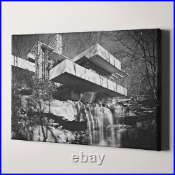 The Falling Water Dwelling 1939 by Frank Lloyd Wright Canvas Wall Art Print