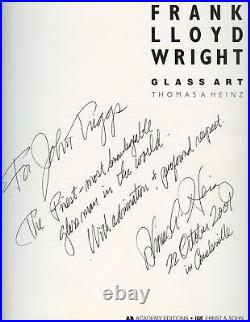 Thomas A Heinz / Frank Lloyd Wright Glass Art Inscribed by Heinz Signed 1994
