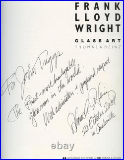 Thomas A Heinz / Frank Lloyd Wright Glass Art Inscribed by Heinz Signed 1994