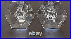 Tiffany & Co. 3.75 Pair of Crystal Candle Holders Frank Lloyd Wright FND 1986