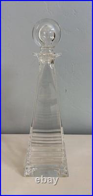 Tiffany & Co. Frank Lloyd Wright Crystal Decanter with Round Stopper 13.75 Great