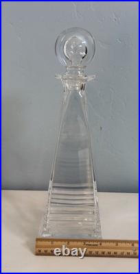 Tiffany & Co. Frank Lloyd Wright Crystal Decanter with Round Stopper 13.75 Great