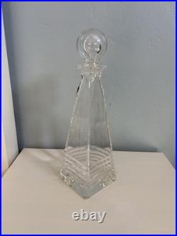 Tiffany & Co. Frank Lloyd Wright Crystal Decanter with Round Stopper 13.75 Great