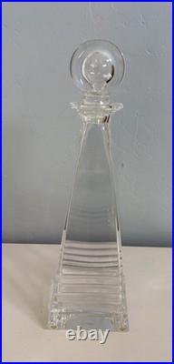 Tiffany & Co. Frank Lloyd Wright Crystal Decanter with Round Stopper 13.75 Great