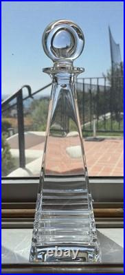 Tiffany & Co. Frank Lloyd Wright Crystal Decanter with Round Stopper 13.75 Great