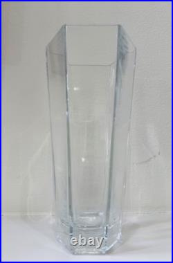 Tiffany & Co Frank Lloyd Wright Crystal Vase 10 Hexagon 1988 Signed Vintage
