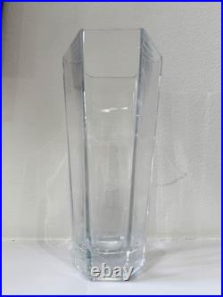 Tiffany & Co Frank Lloyd Wright Crystal Vase 10 Hexagon 1988 Signed Vintage