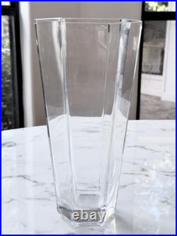 Tiffany & Co Frank Lloyd Wright Crystal Vase 10 Hexagon 1988 Signed Vintage