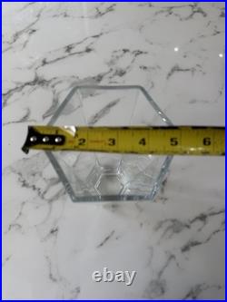 Tiffany & Co Frank Lloyd Wright Crystal Vase 10 Hexagon 1988 Signed Vintage