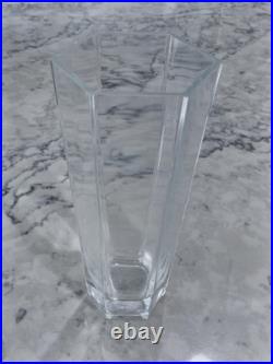 Tiffany & Co Frank Lloyd Wright Crystal Vase 10 Hexagon 1988 Signed Vintage