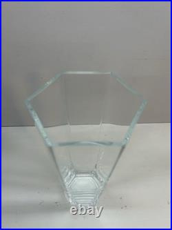 Tiffany & Co. Frank Lloyd Wright Crystal Vase, 9.5 Tall, Stamped 1988