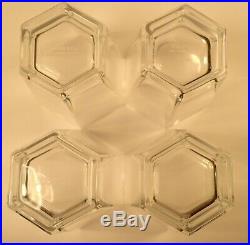 Tiffany & Co Frank Lloyd Wright Double Old Fashioned Hexagon Crystal Glass-Set 4