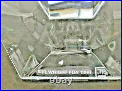 Tiffany & Co. Frank Lloyd Wright Foundation 1986 Crystal Candlesticks & Bowl