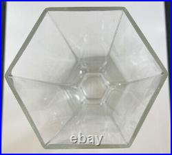 Tiffany & Co. Frank Lloyd Wright Foundation 1988 Crystal Hexagon Vase 9 5/8