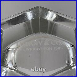 Tiffany & Co. Frank Lloyd Wright Foundation 1988 Crystal Hexagon Vase 9 5/8