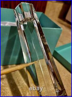 Tiffany & Co. Frank Lloyd Wright Foundation Clear Crystal Candlestick FLAW