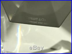 Tiffany & Co. Frank Lloyd Wright Pair of Crystal Candlesticks 6 Tall 1986