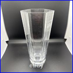 Tiffany & Co. ITALY Frank Lloyd Wright Octagonal Crystal Vase Inscribed 9.75