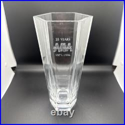 Tiffany & Co. ITALY Frank Lloyd Wright Octagonal Crystal Vase Inscribed 9.75