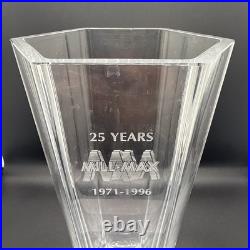 Tiffany & Co. ITALY Frank Lloyd Wright Octagonal Crystal Vase Inscribed 9.75