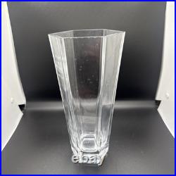 Tiffany & Co. ITALY Frank Lloyd Wright Octagonal Crystal Vase Inscribed 9.75