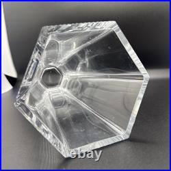 Tiffany & Co. ITALY Frank Lloyd Wright Octagonal Crystal Vase Inscribed 9.75