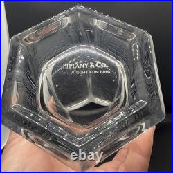 Tiffany & Co. ITALY Frank Lloyd Wright Octagonal Crystal Vase Inscribed 9.75