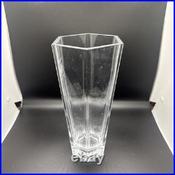 Tiffany & Co. ITALY Frank Lloyd Wright Octagonal Crystal Vase Inscribed 9.75