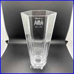 Tiffany & Co. ITALY Frank Lloyd Wright Octagonal Crystal Vase Inscribed 9.75