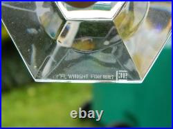 Tiffany Frank Lloyd Wright 3.5 crystal candlesticks Signed 1987 Box