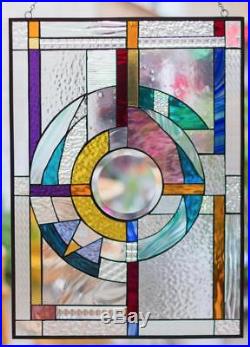 Tiffany Stained Glass Window Frank Lloyd Wright Abstract Window Panel Suncatcher