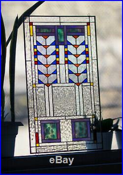 Tiffany Stained Glass Window Frank Lloyd Wright Inspd Stain Panel Prairie Wheat